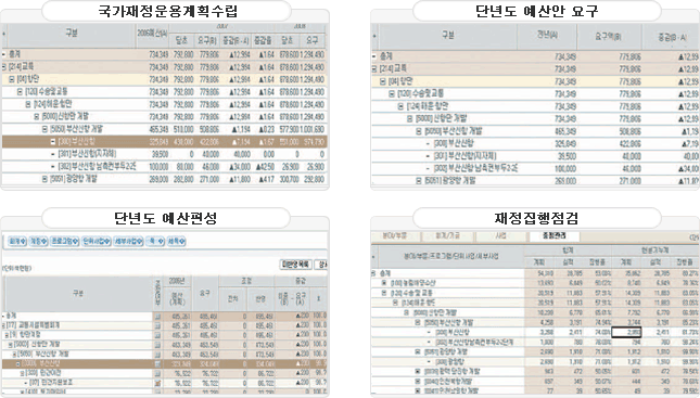 Budget System for the Efficient Allocation of Resources and Income Redistribution - Main Screen Example